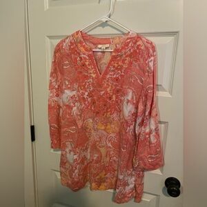 Pretty 100% linen shirt. Size L. Linen Charter Club.